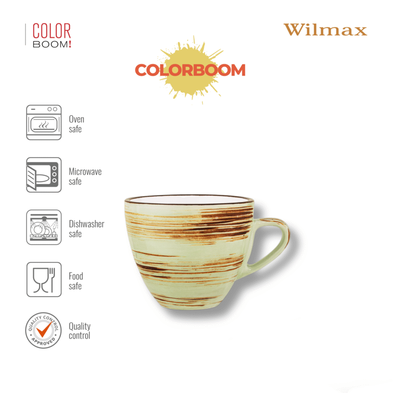 Filiżanka pistacjowa porcelanowa 11 cm 190 ml WL-669135/A