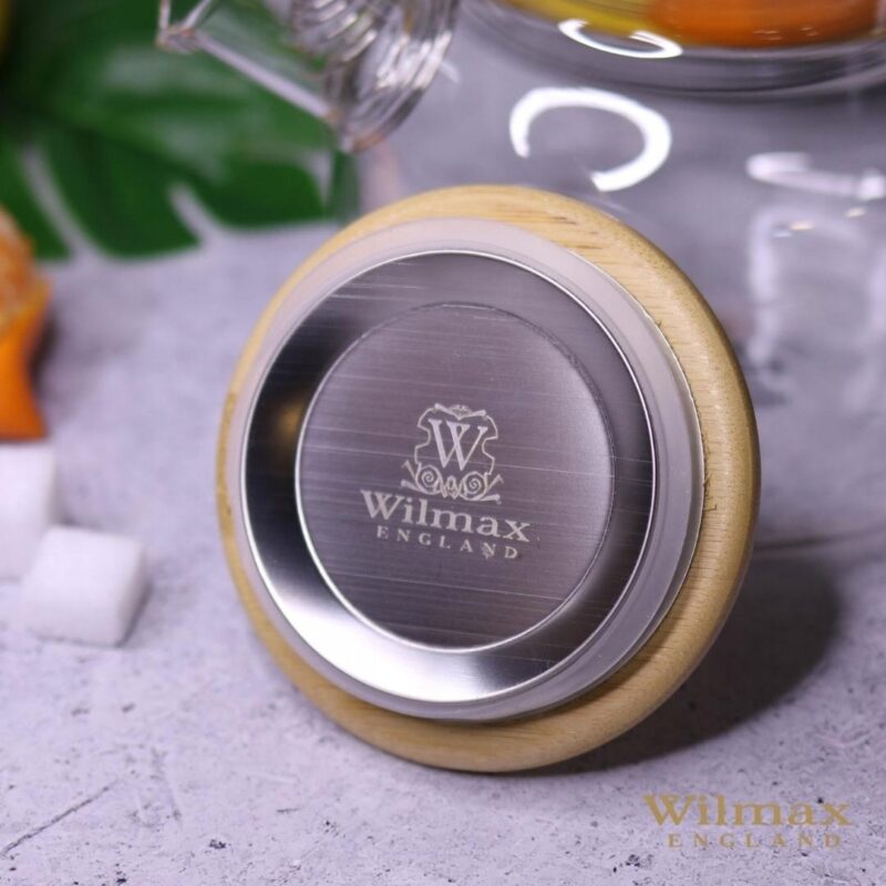 Czajniczek dzbanek szklany do herbaty z bambusową pokrywką 950 ml WL-888810/A