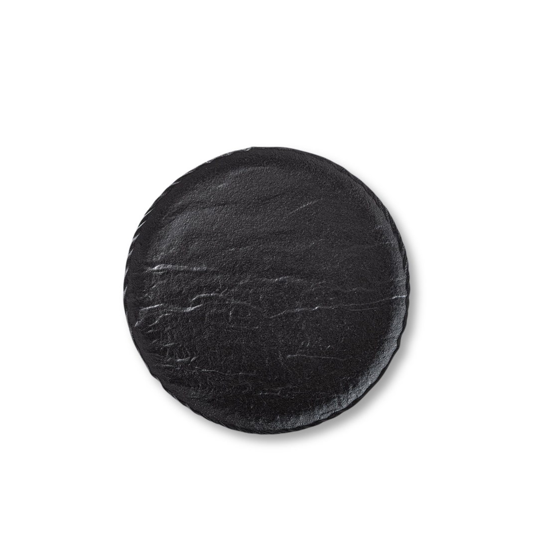 Talerz deserowy okrągły czarny matowy porcelanowy 18 cm WL-661123/A