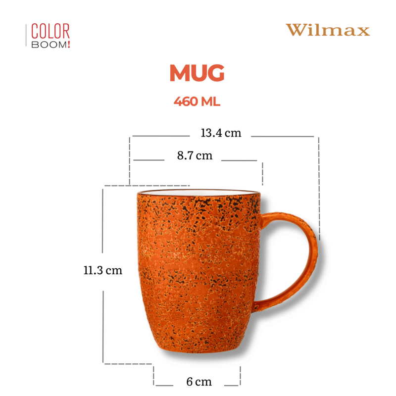 Kubek duży pomarańczowy porcelanowy 460 ml WL-667337/A