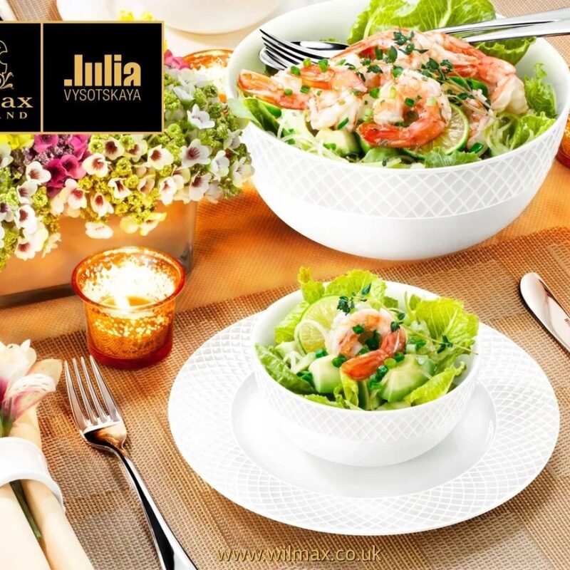 Salaterka biała porcelanowa zestaw 7 sztuk WL-880104/7C