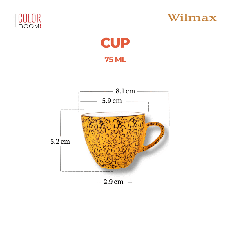 Filiżanka żółta porcelanowa 8.1 cm 75 ml WL-667433/A