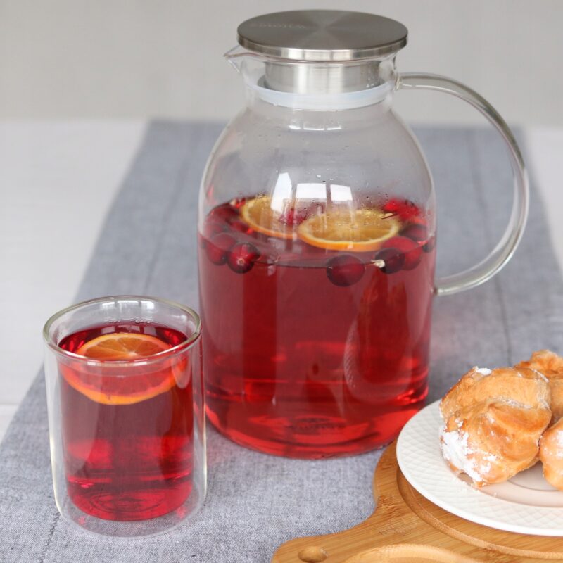 Dzbanek szklany z pokrywką metalową 2100 ml WL-888214/A