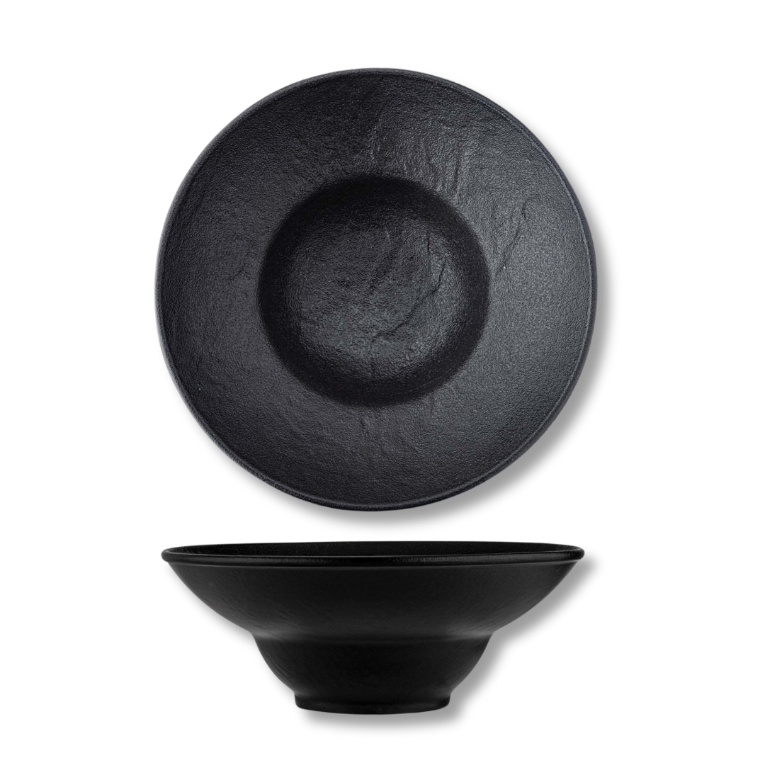 Talerz głęboki czarny matowy porcelanowy 20 cm 800 ml WL-661112/A