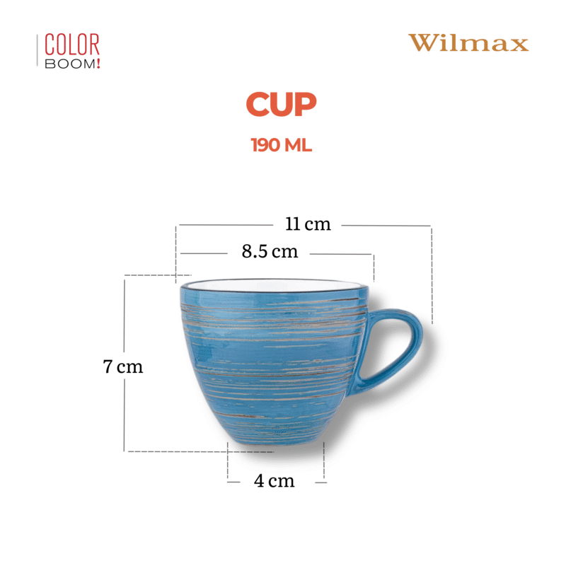 Filiżanka niebieska porcelanowa 190 ml WL-669635/A