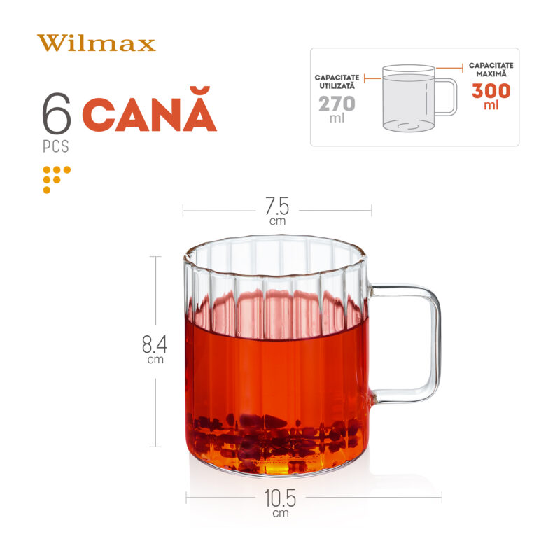 Kubek ryflowany 300 ml WL-888616/A