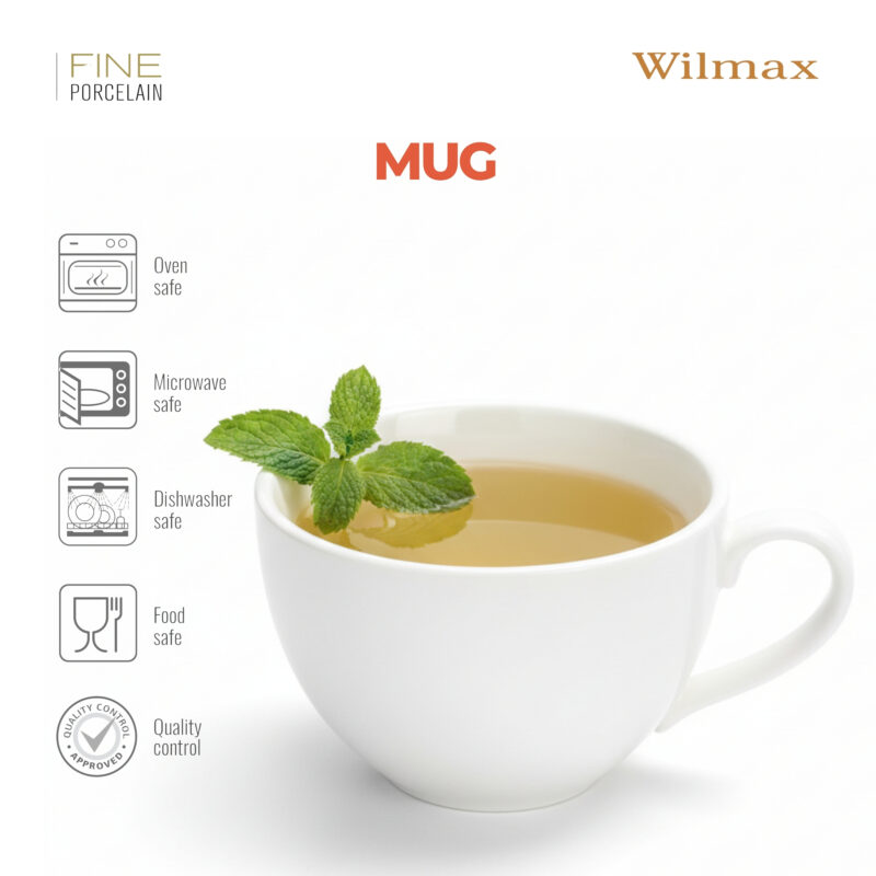 Kubek JUMBO 420 ml biały porcelanowy WL-993038/A
