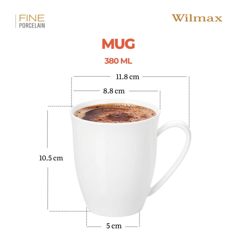Kubek 380 ml biały porcelanowy WL-993014/A