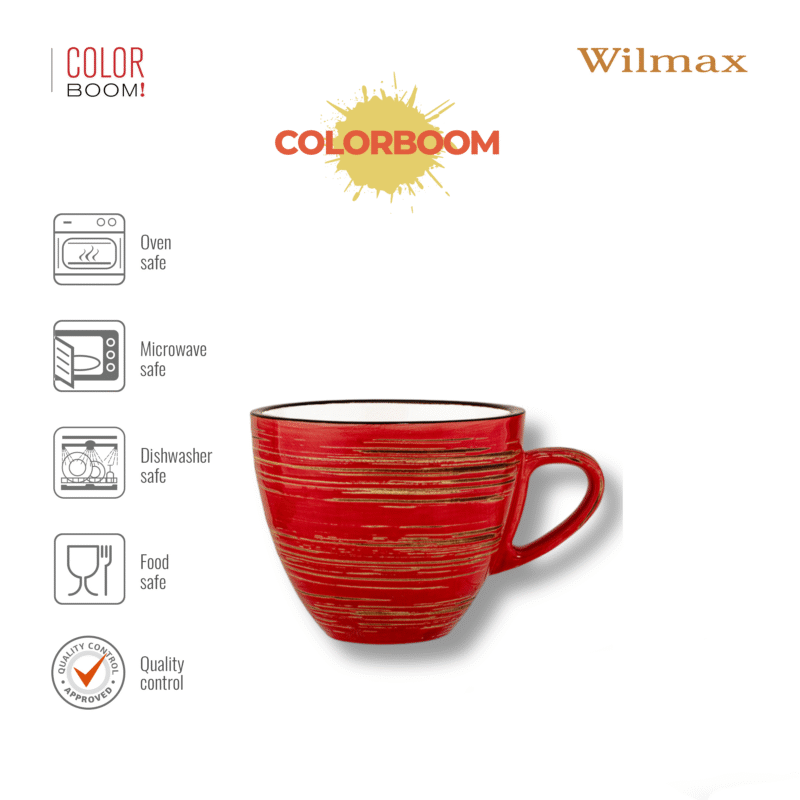 Filiżanka czerwona porcelanowa 300 ml WL-669236/A