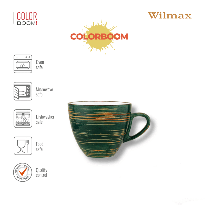 Filiżanka zielona porcelanowa 110 ml WL-669534/A