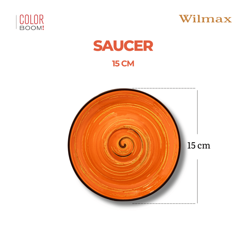 Spodek 15 cm pomarańczowy porcelanowy Spiral WL-669336/B