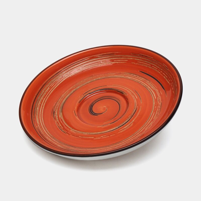 Spodek 15 cm pomarańczowy porcelanowy Spiral WL-669336/B