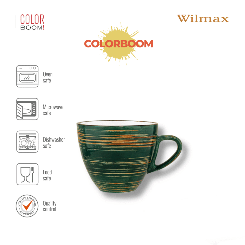 Filiżanka zielona porcelanowa 190 ml 11 cm WL-669535/A