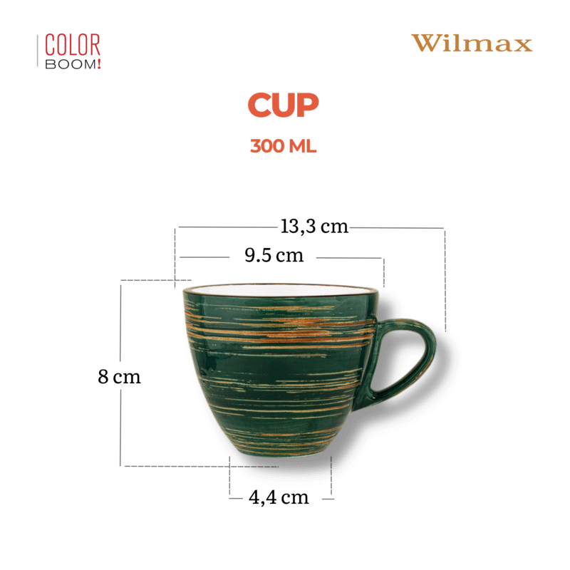 Filiżanka zielona porcelanowa 300 ml WL-669536/A