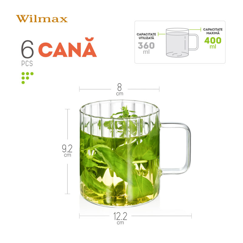 Kubek ryflowany 400 ml WL-888617/A