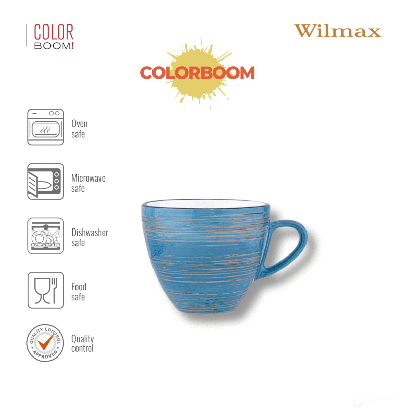Filiżanka niebieska porcelanowa 110 ml WL-669634/A