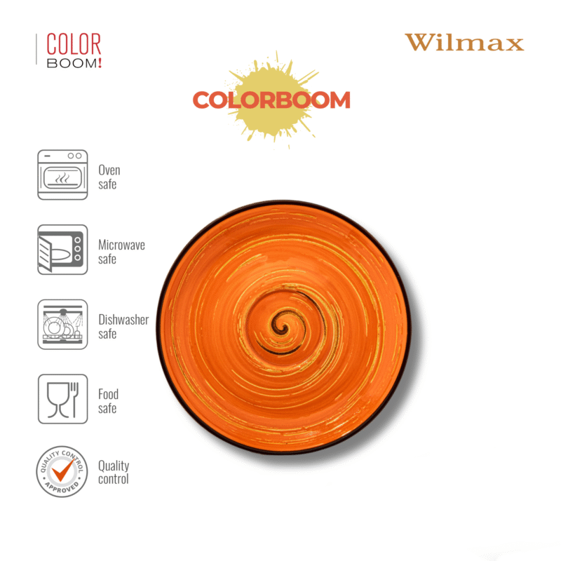 Spodek 15 cm pomarańczowy porcelanowy Spiral WL-669336/B