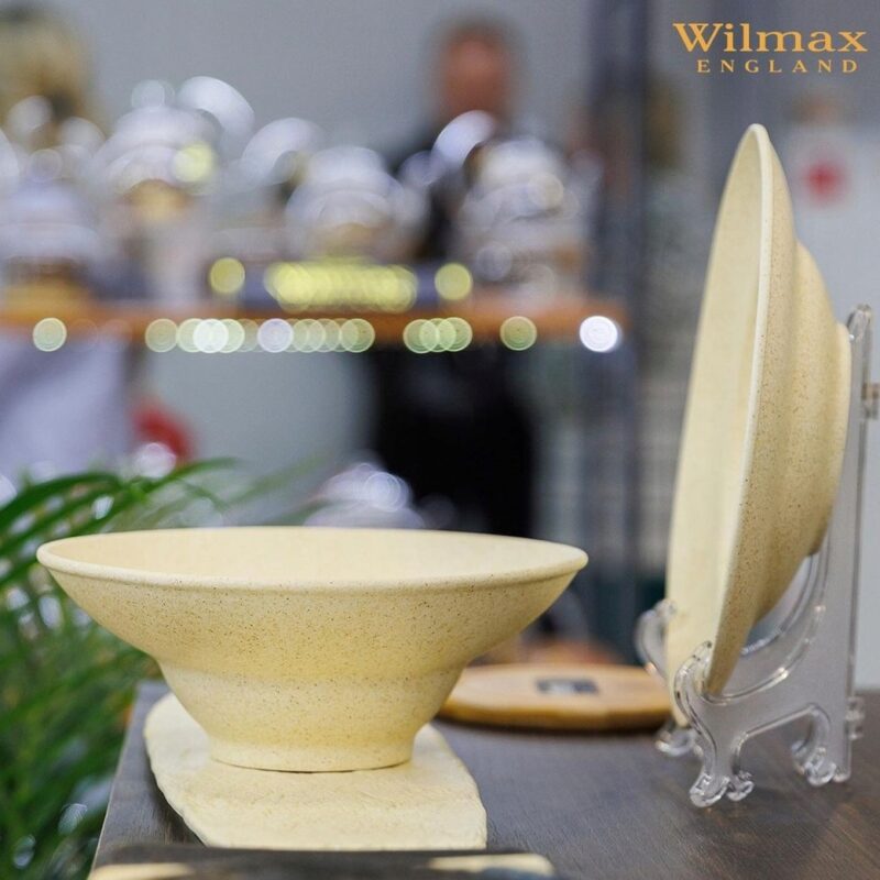 Talerz głęboki beżowy matowy porcelanowy 22.5 cm 1100 ml WL-661313/A