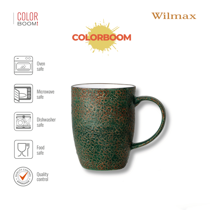 Kubek duży zielony porcelanowy 460 ml WL-667537/A