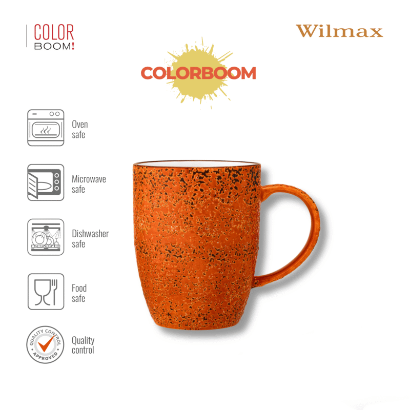 Kubek duży pomarańczowy porcelanowy 460 ml WL-667337/A