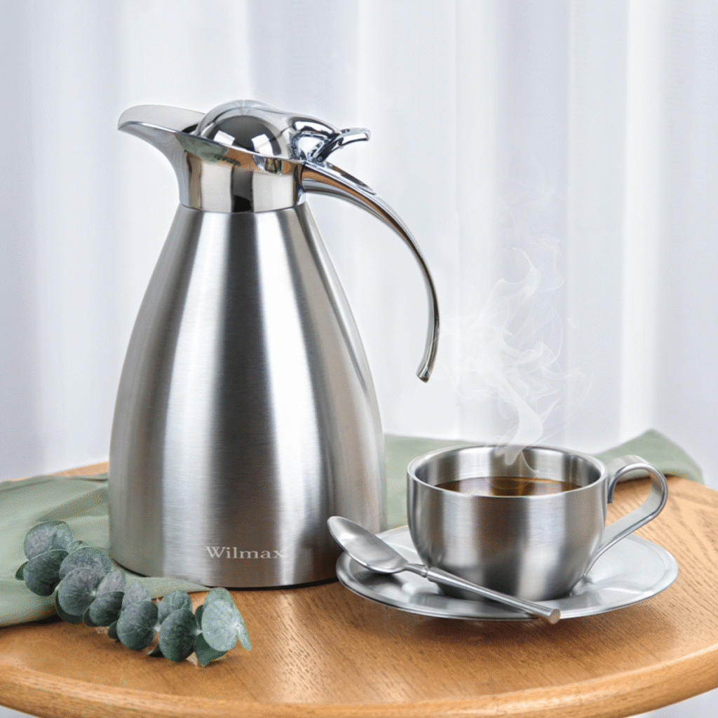 Dzbanek próżniowy dwuścienny srebrny stal nierdzewna 1000 ml WL-511020115/A