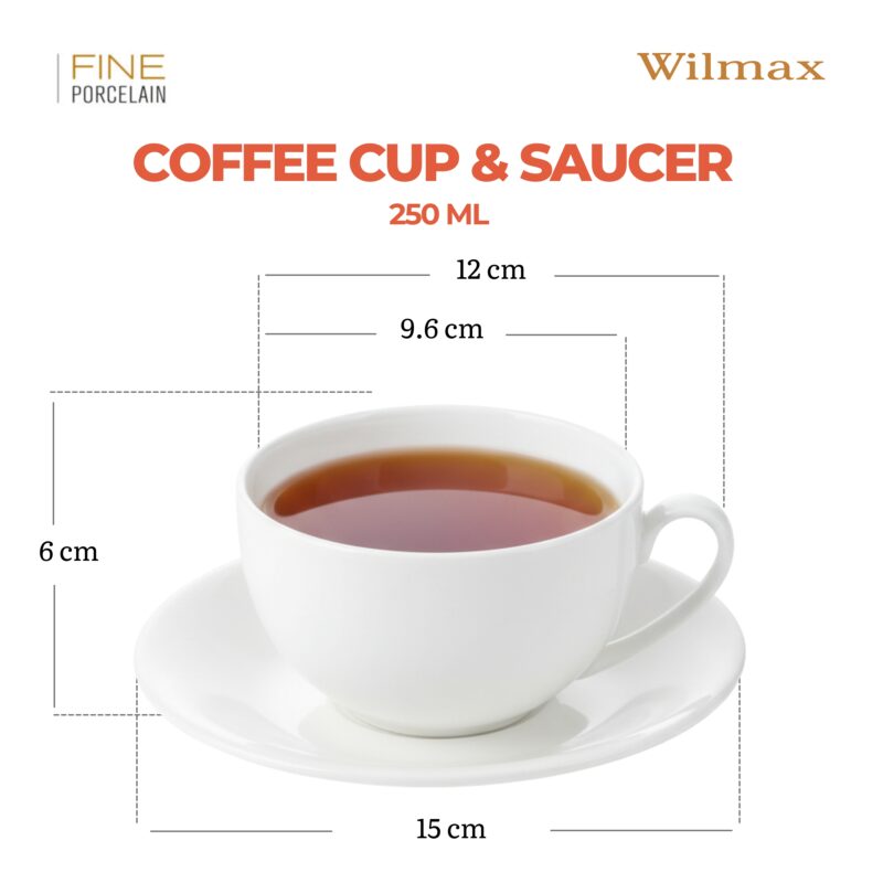 Filiżanka 250 ml i spodek biała porcelanowa WL 993000/AB