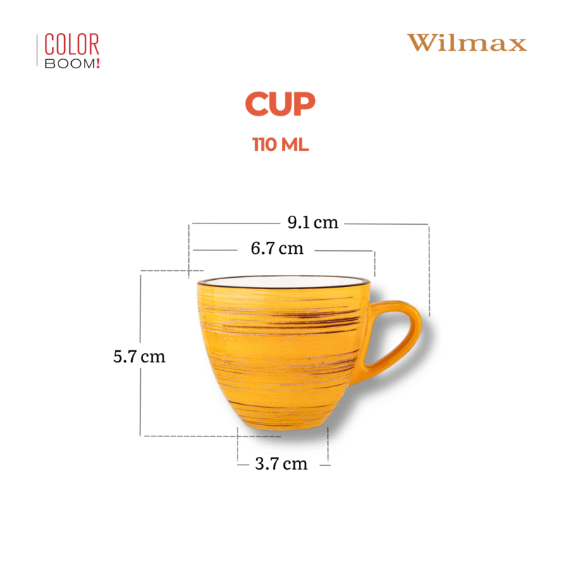 Filiżanka żółta porcelanowa 110 ml WL-669434/A