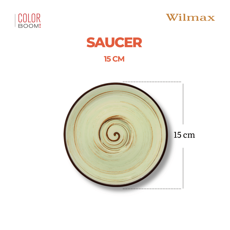 Spodek pistacjowy porcelanowy 15 cm WL-669136/B