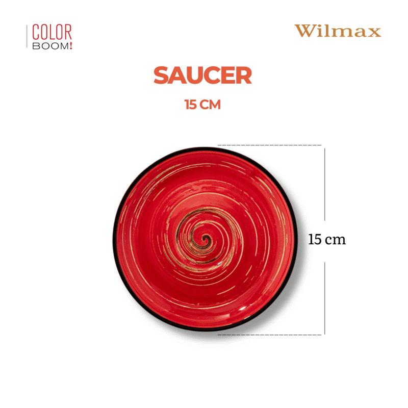 Spodek czerwony porcelanowy 15 cm WL-669236/B