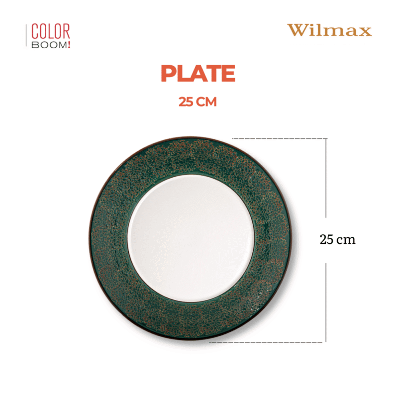 Talerz obiadowy 25 cm - zielony WL-667514/A