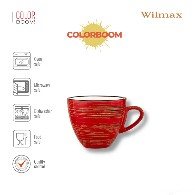 Filiżanka czerwona porcelanowa 110 ml WL-669234/A