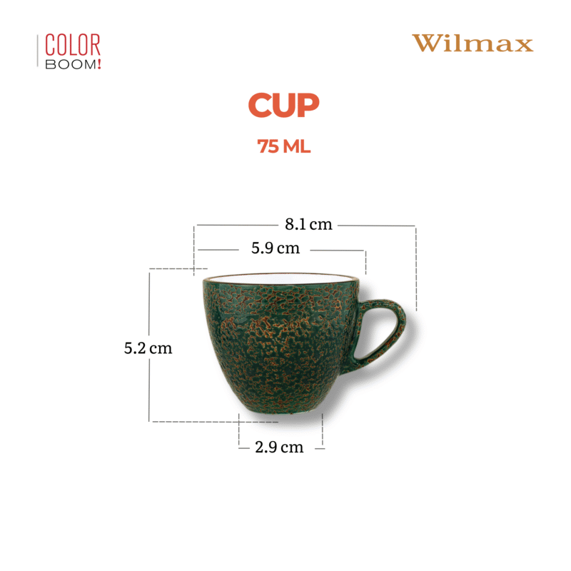 Filiżanka zielona porcelanowa 8.1 cm 75 ml WL-667533/A