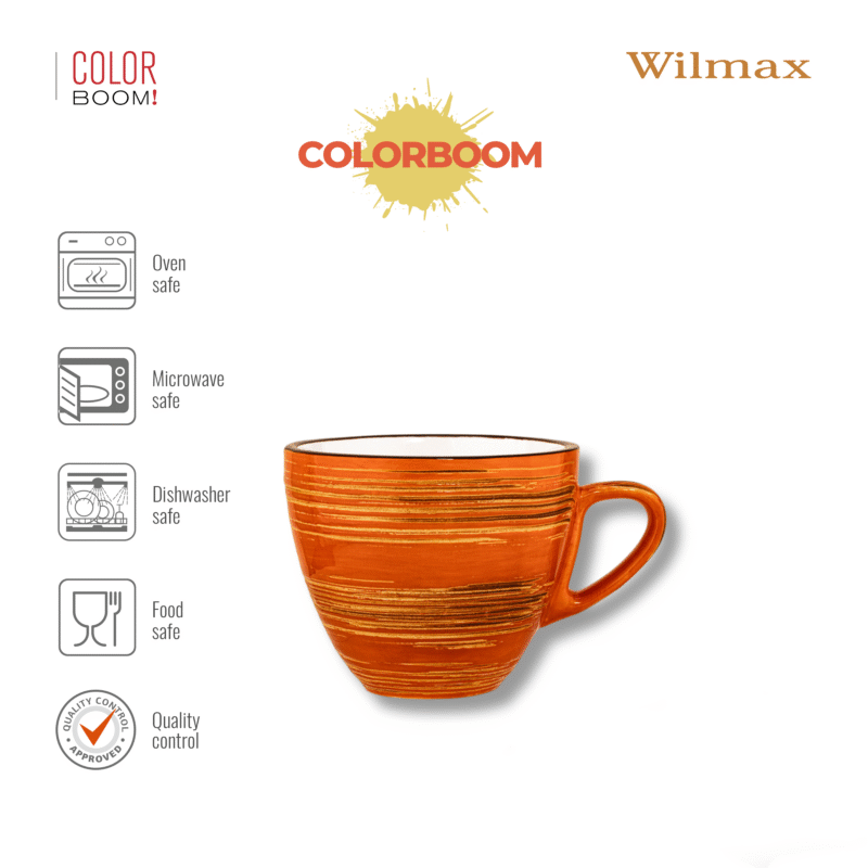 Filiżanka 300 ml pomarańczowa porcelanowa Spiral WL-669336/A