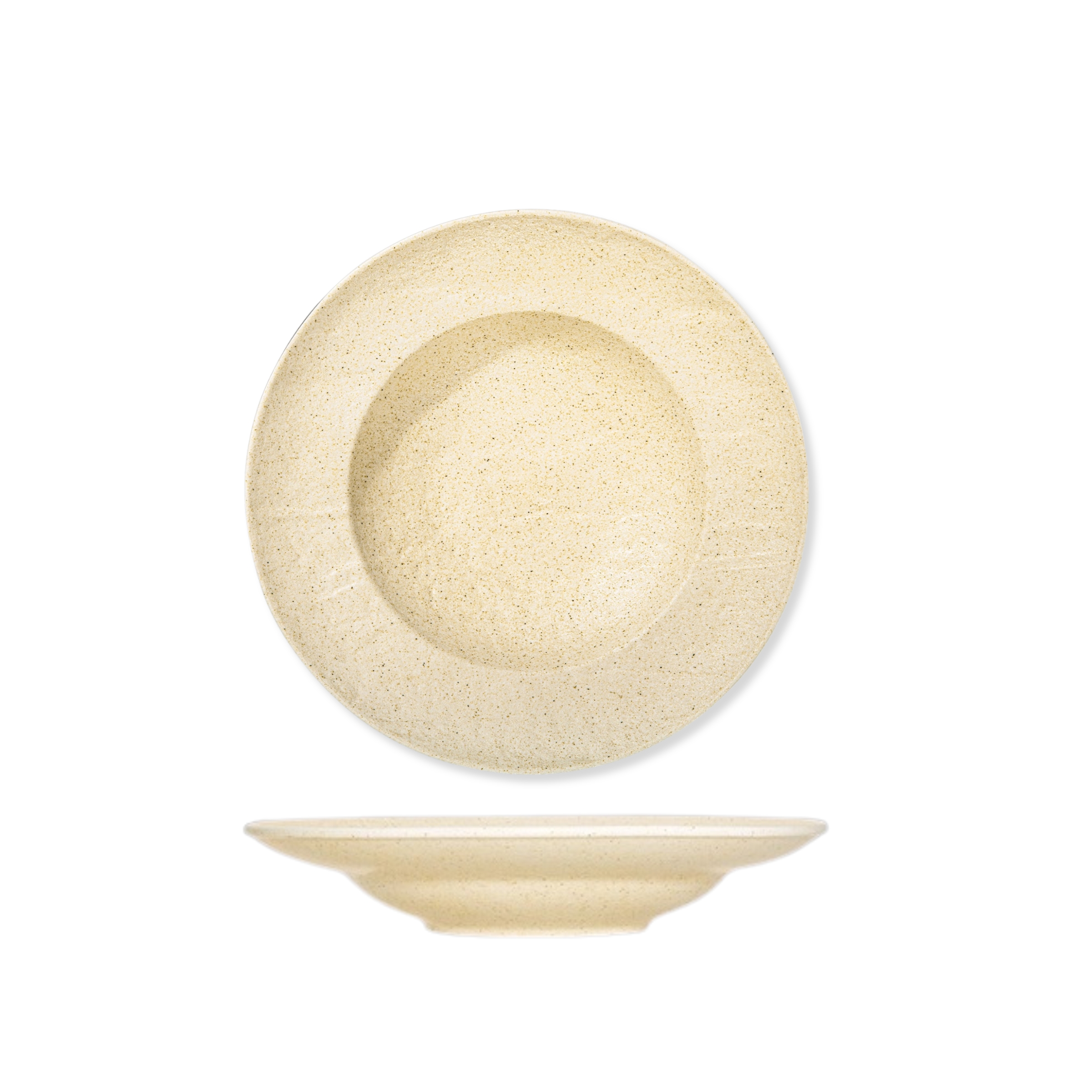 Talerz głęboki beżowy matowy porcelanowy 25.55 cm 350 ml WL-661330/A