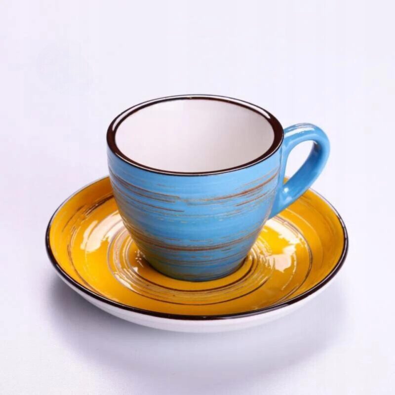 Filiżanka niebieska porcelanowa 110 ml WL-669634/A
