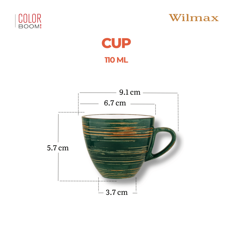 Filiżanka zielona porcelanowa 110 ml WL-669534/A