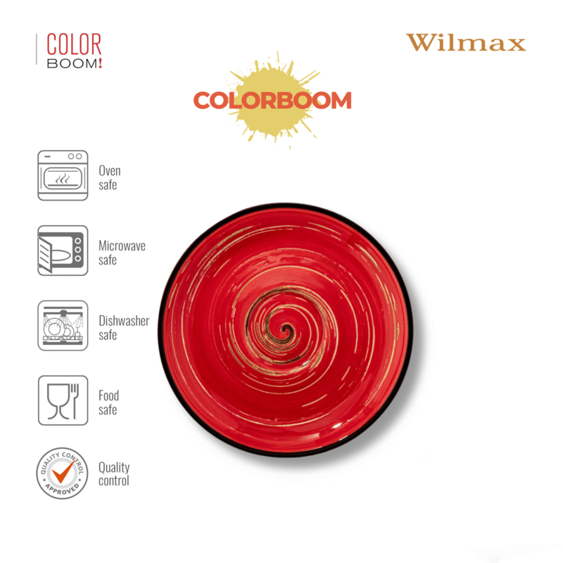 Spodek czerwony porcelanowy 15 cm WL-669236/B