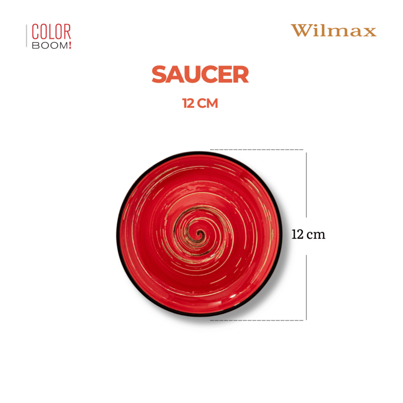 Spodek czerwony porcelanowy 12 cm WL-669234/B