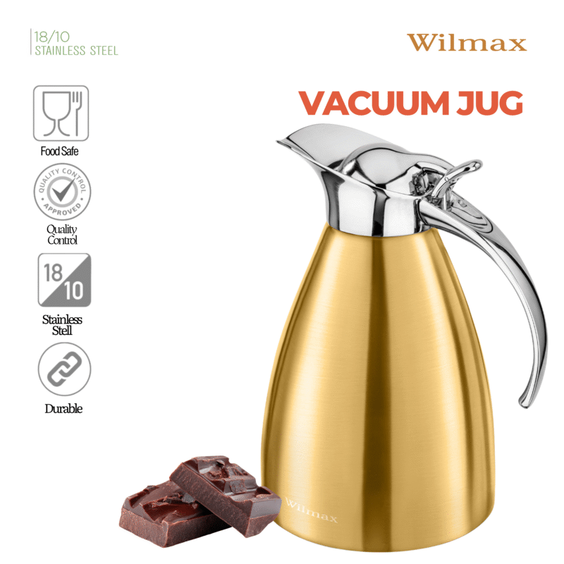 Dzbanek próżniowy dwuścienny złoty stal nierdzewna 1000 ml WL-511020135/A