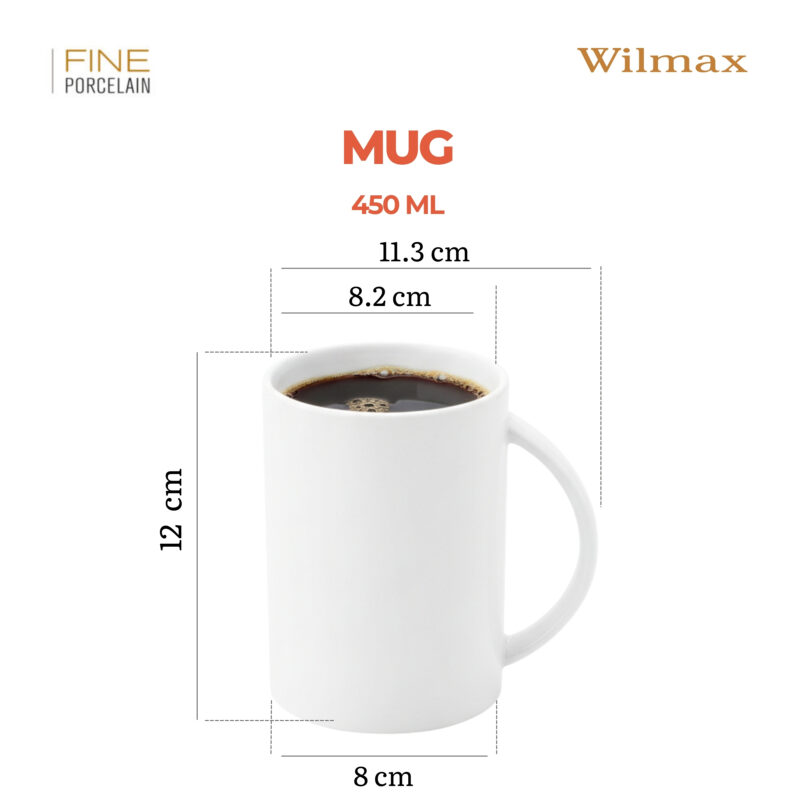 Kubek 450 ml biały porcelanowy WL-993090/A