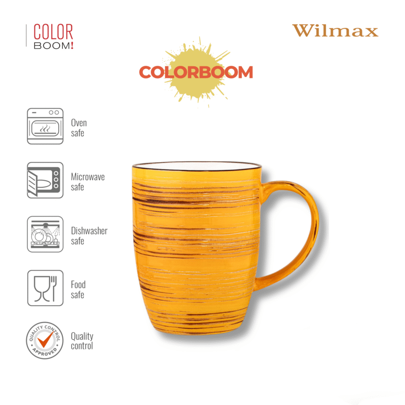 Kubek duży żółty porcelanowy 460 ml WL-669437/A