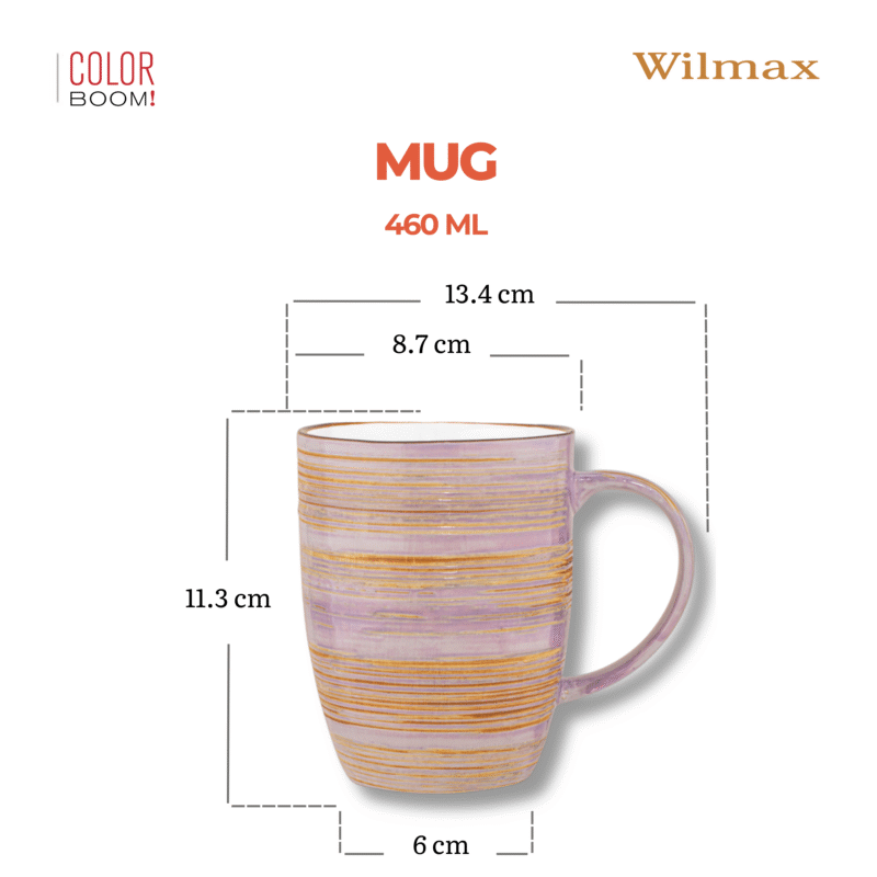 Kubek duży fioletowy porcelanowy 460 ml WL-669737/A