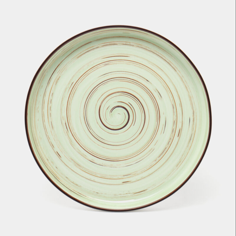 Talerz z wysokim rantem pistacjowy porcelanowy 28 cm WL-669120/A