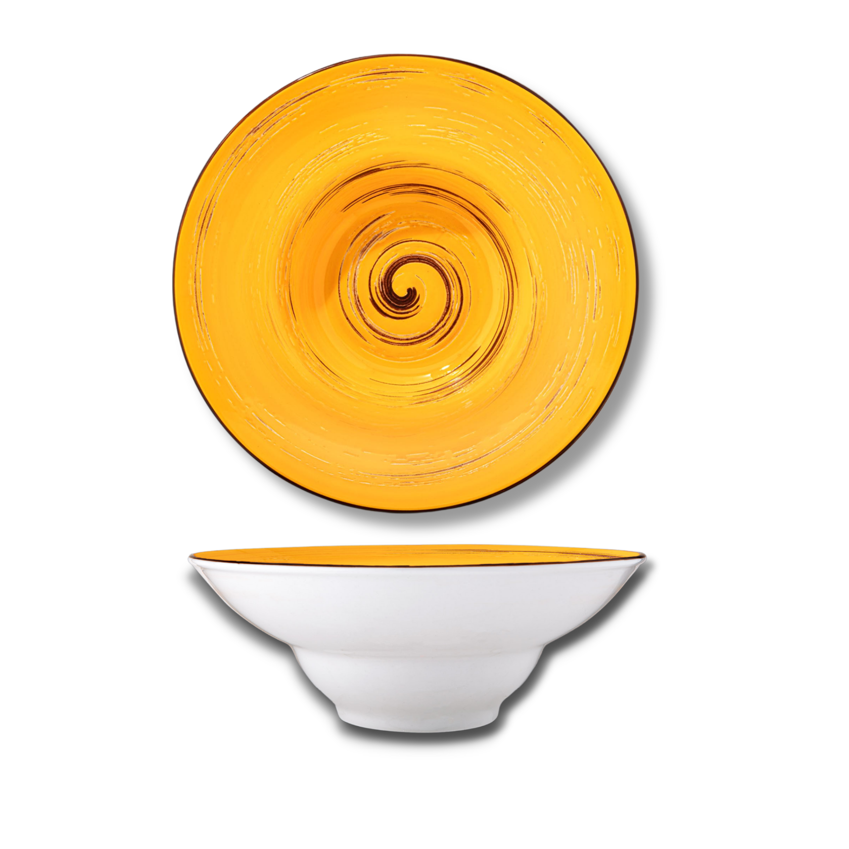 Deep plate yellow porcelain 22.5 cm 1100 ml WL-669423/A