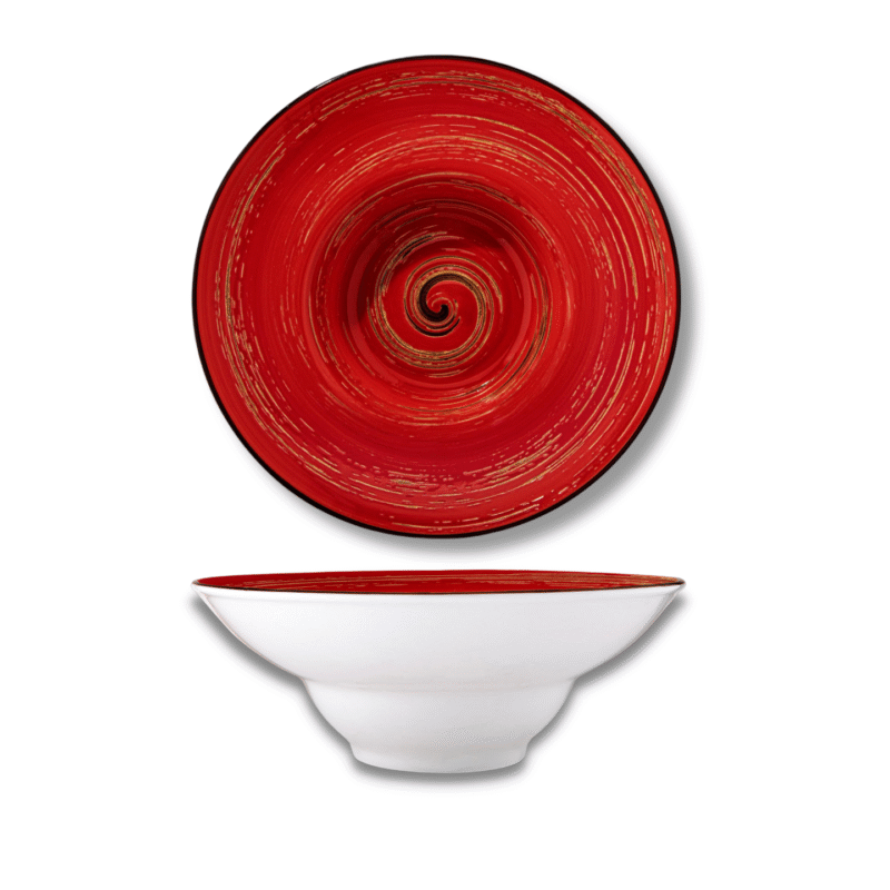 Deep plate red porcelain 22.5 cm 1100 ml WL-669223/A