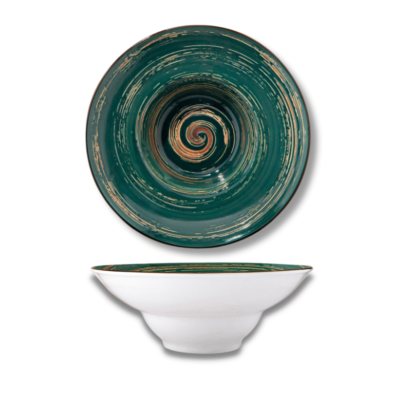 Talerz głęboki zielony porcelanowy 22.5 cm 1100 ml WL-669523/A