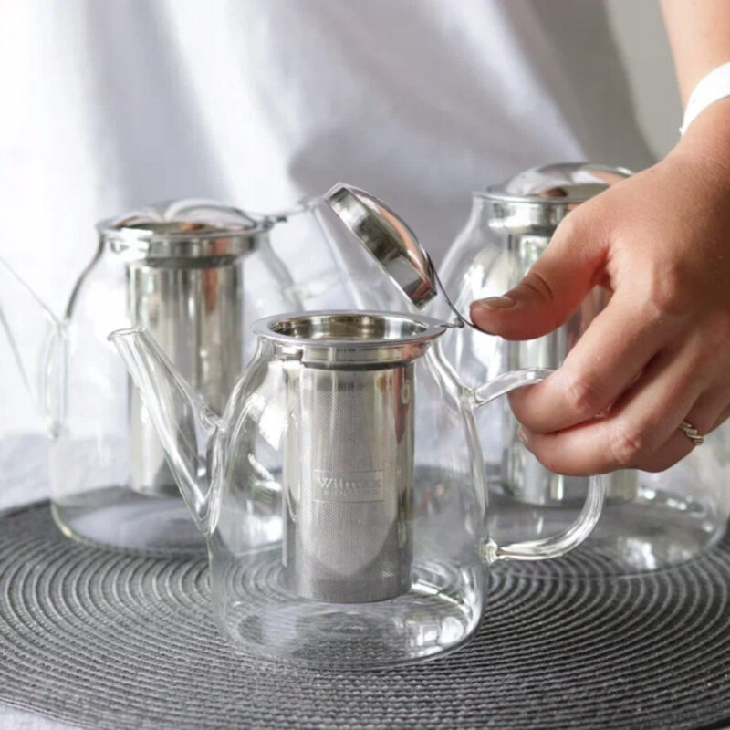 Dzbanek szklany z metalowym zaparzaczem do herbaty ze stali nierdzewnej 600 ml WL-888807/A