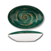 Oval salad bowl 30x19.5 cm in Wilmax green Spiral porcelain