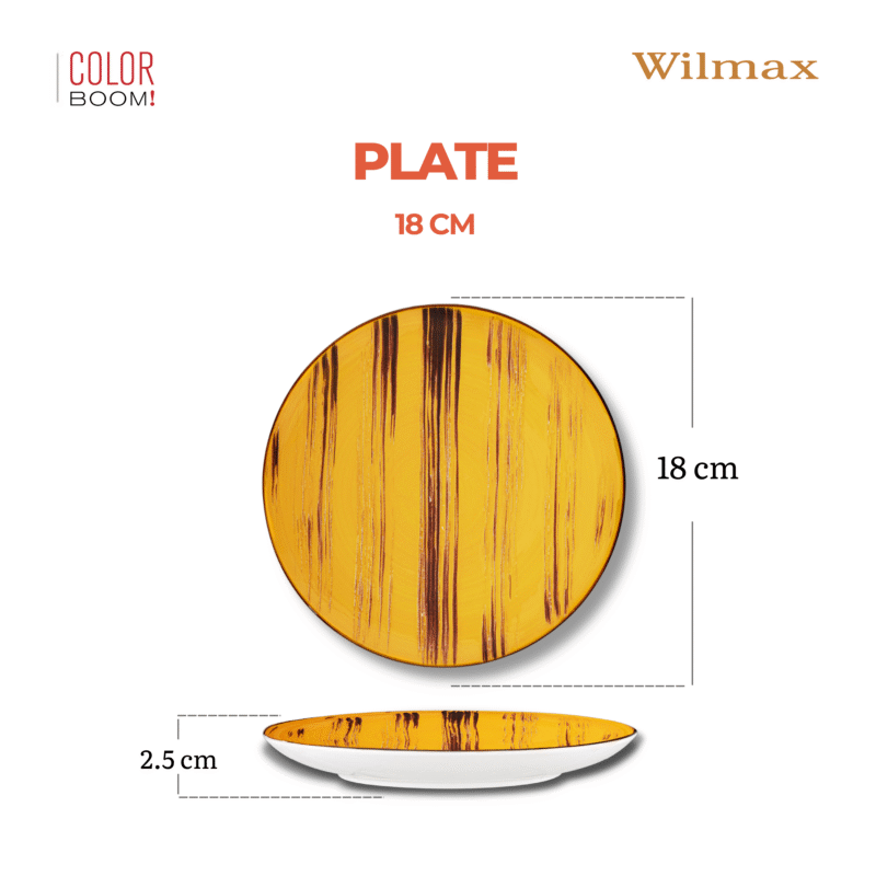 Talerz deserowy żółty porcelanowy 18 cm WL-668411/A