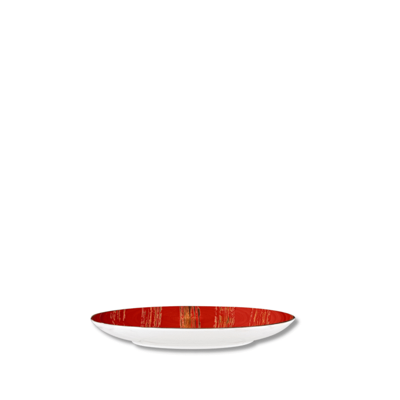 Talerz deserowy czerwony porcelanowy 18 cm WL-668211/A